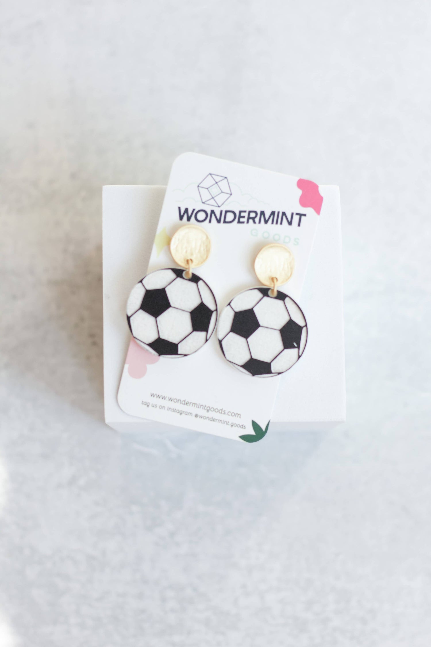 Soccer Acrylic Earrings - So &amp; Sew Boutique