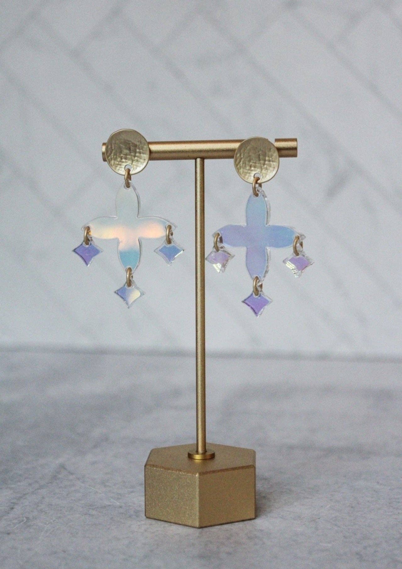 The Cecilia - Celestial Clover Acrylic Earrings - So &amp; Sew Boutique