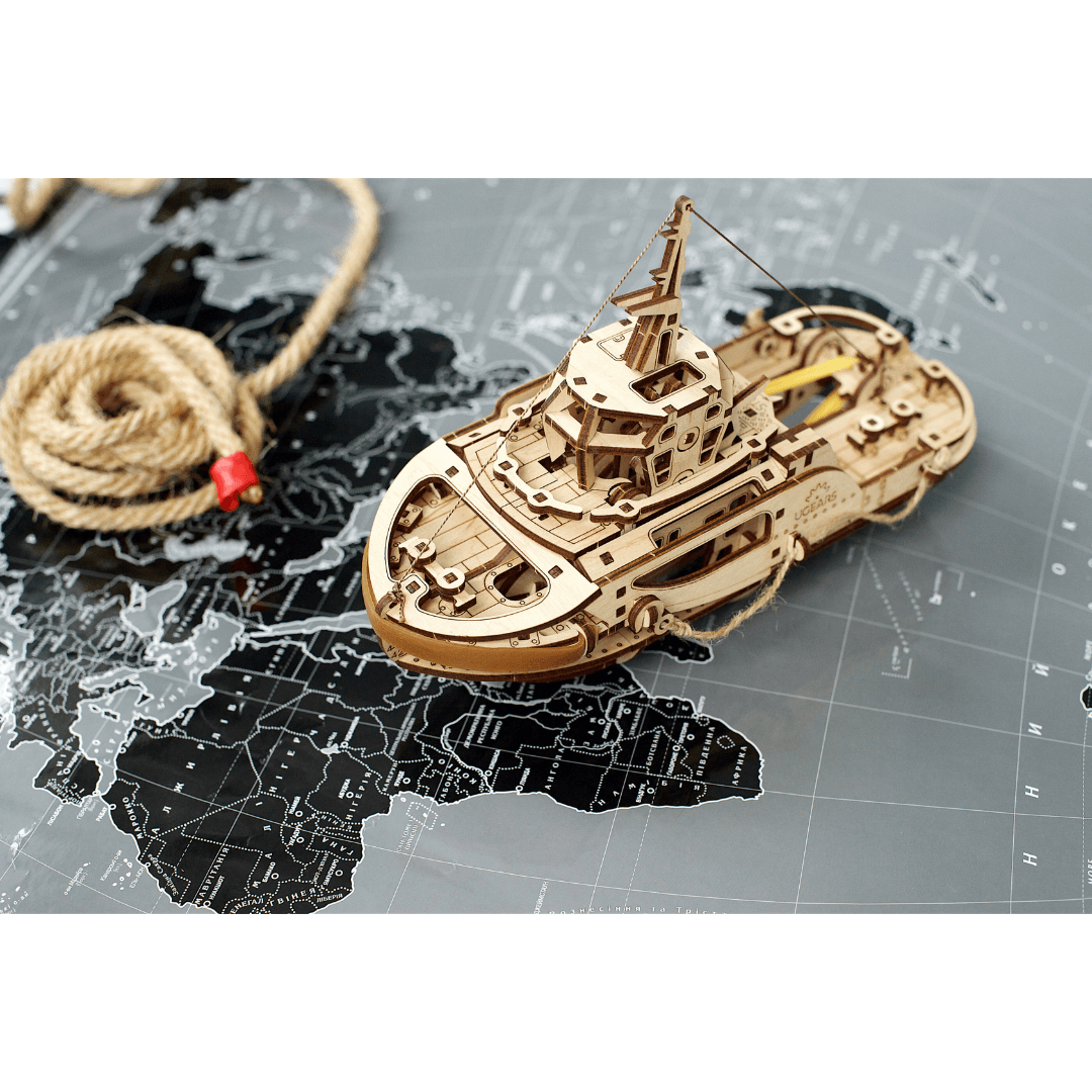 UGears Mechanical Puzzle | Tugboat - So & Sew Boutique