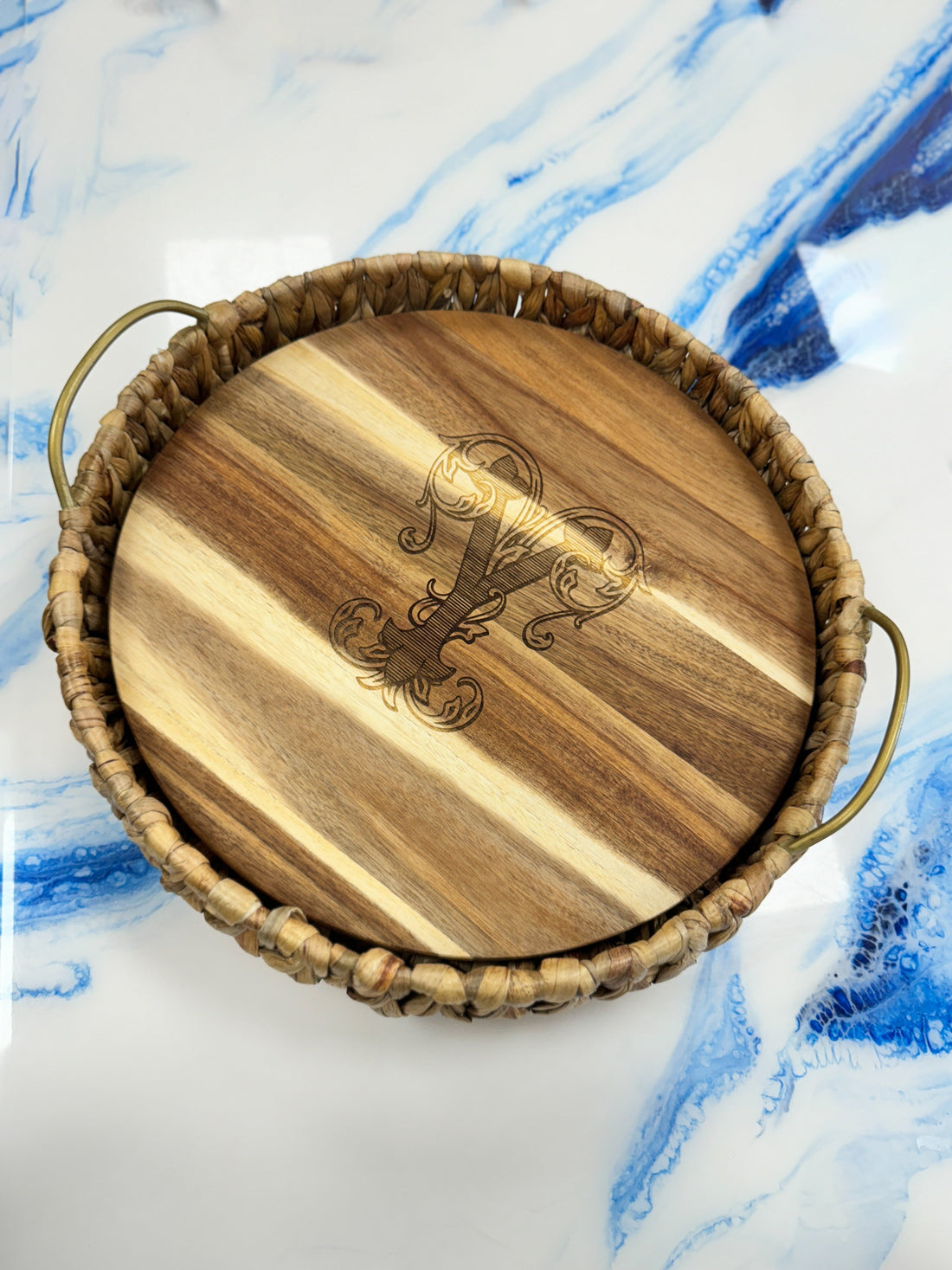 Water Hyacinth Round Tray - So &amp; Sew Boutique