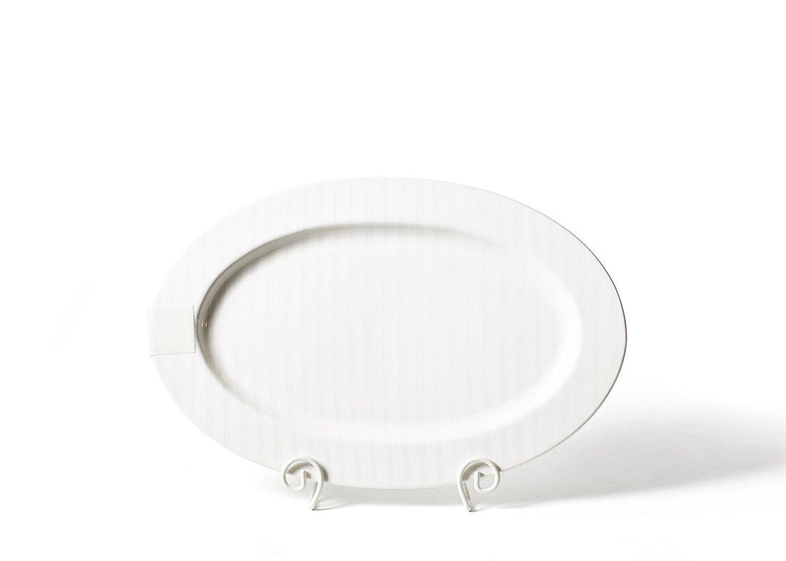 White Stripe Big Entertaining Oval Platter - So & Sew Boutique