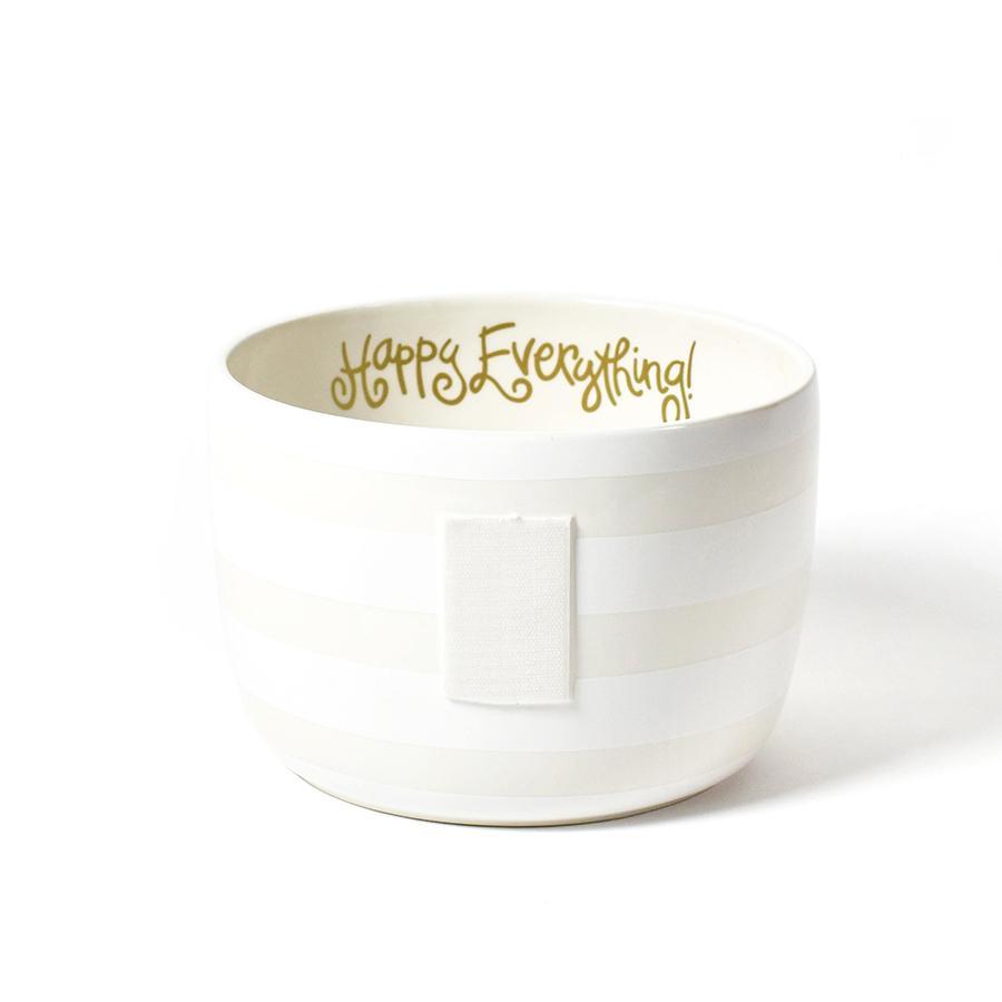 White Stripe Happy Everything! Big Bowl - So & Sew Boutique