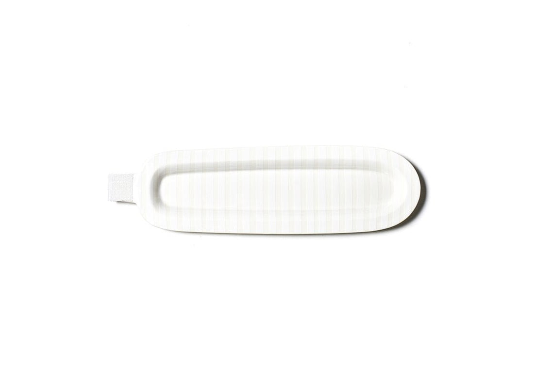 White Stripe Mini Entertaining Skinny Oval Platter - So &amp; Sew Boutique